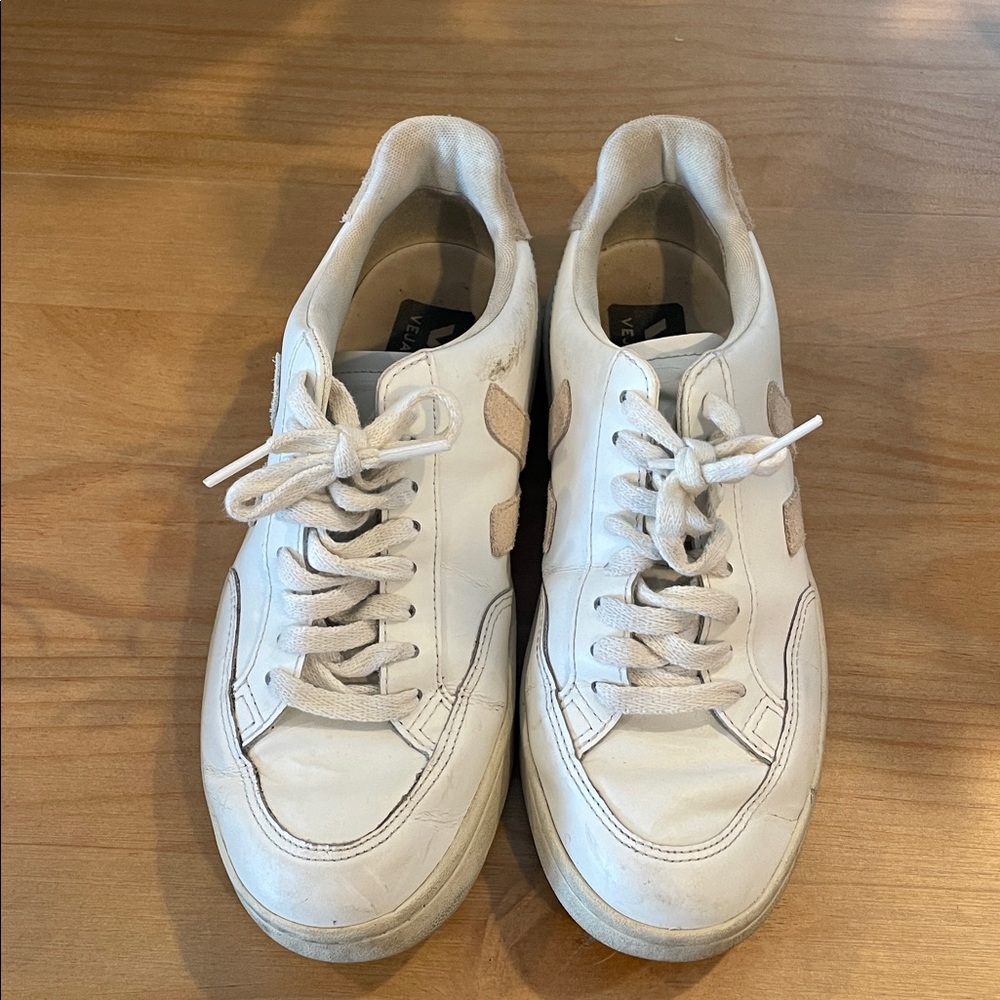 Veja White and Cream Casual Sneakers